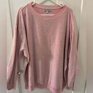 Mint condition Wildfox terry plush pink sweater size Large